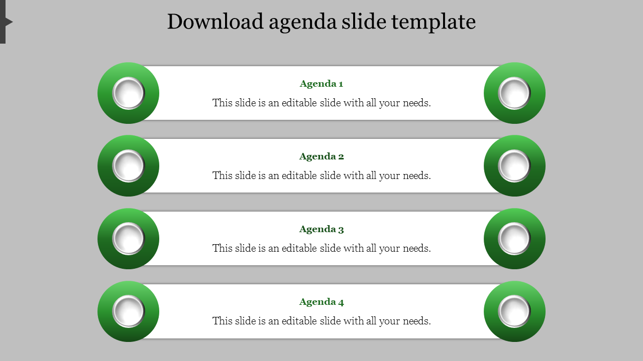 Free - Download Agenda Slide Template Presentation 4-Node